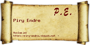 Piry Endre névjegykártya